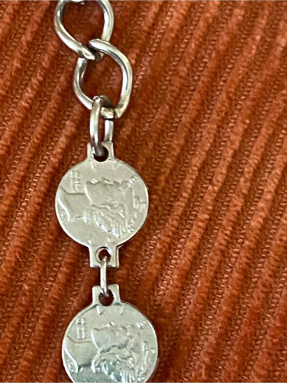 Vintage Silver Toned Coin/Chain Belt